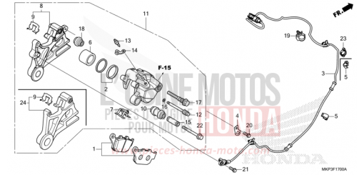 ETRIER DE FREIN ARRIERE CBR500RAM de 2021